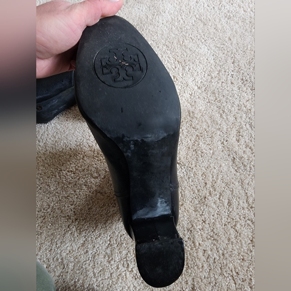 Tory Burch made in Brazil black leather size 9.5 M Chelsea heeled boots - Picture 5 of 16